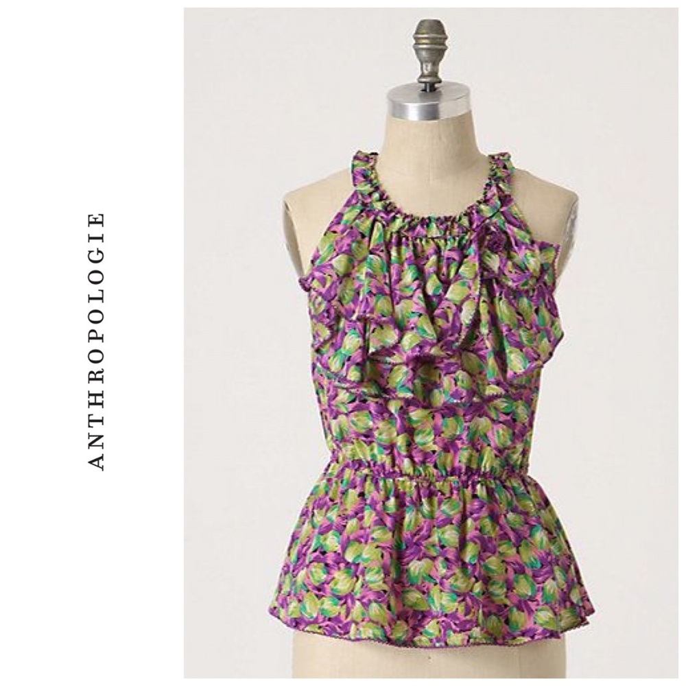 Anthropologie Transposed tulips blouse